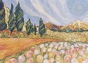 Mountains & Cypresses